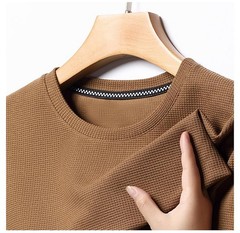 Mens Knitted O-neck Breathable Thin Cashmer Short Sleeve Tee Solid Color Tops