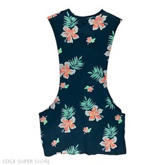 Asos Hawaiian Floral Print Sleeveless Circuit Gym Tank Top Shirt Size XSmall