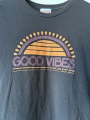 RON JON SURF SHOP COCOA BEACH GOOD VIBES CROP TOP T-SHIRT BLACK SIZE S MADE USA