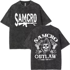 Sons Of Anarchy T-Shirts Washed Cotton SAMCRO Tees Unisex T-Shirts