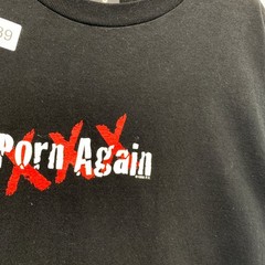 Vintage Fashion Victim Porn Again T Shirt Mens XL Black 90s XXX Graphic Tee