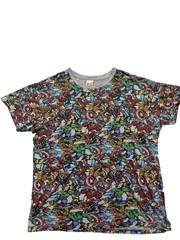 Marvel Comics Multicolor All-Over Superhero T-Shirt Size M Men Set