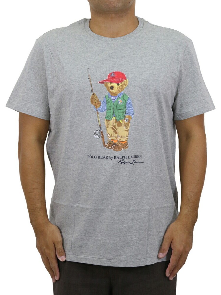 Polo Ralph Lauren Custom Slim Fit Short Sleeve Polo Bear T-Shirt – Grey –