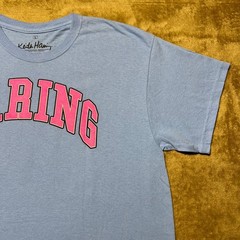 Keith Haring Graphic T Shirt Mens L Blue Pink Three Eyed Face Pop Art Tee