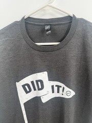 Perfect Tri District Planet Fitness DID IT! Logo Men’s Gray T-shirt Size-Large