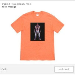 Supreme Tupac Hologram Tee Neon Orange XL SS19 New in Plastic