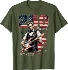 Abraham Lincoln Playing Guitar 4th July 250th Anniversary T-Shirt