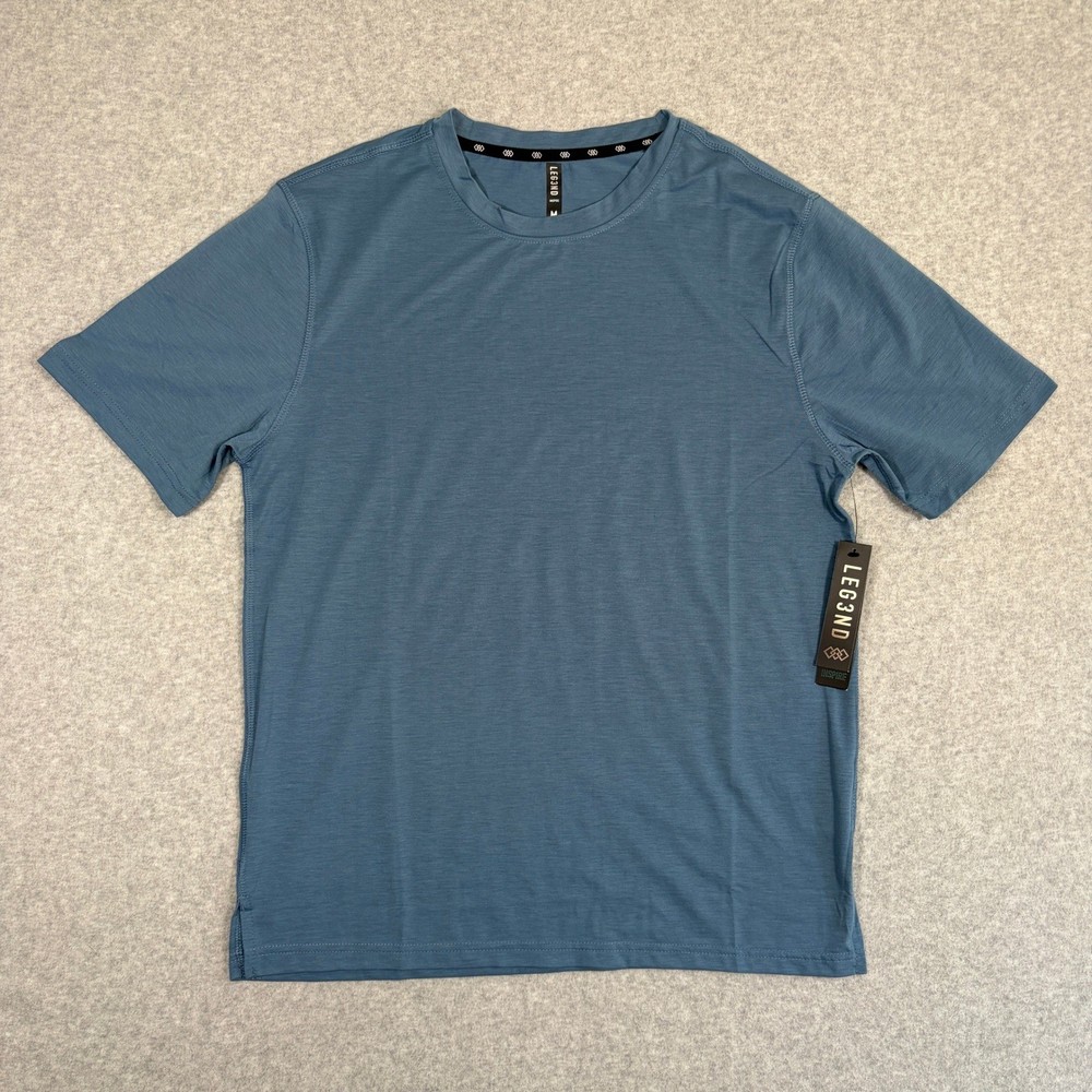 LEG3ND Inspire T Shirt Men Medium Active Training Gym Short Sleeve Cyan Training
