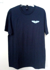 District Perfect Tri Graphic Print Short Sleeve T Shirt Navy Blue Comfy Size M