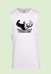 UNISEX MEN WOMENS TEE SLEEVELESS TSHIRT FITNESS GYM EXERCISE MUSCLES WORKOUT