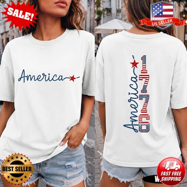 America 250 Shirt Front Back Tee | USA 1776 Spirit Patriotic T-Shirt S-5XL