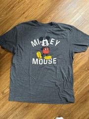 MICKEY MOUSE Shirt Adult Extra Large Retro Gray Walt Disney Crew Neck T-Shirt