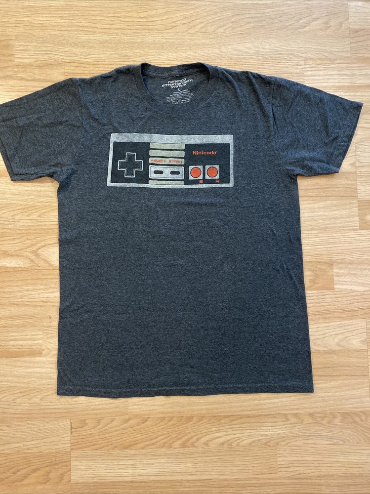 Camiseta Manga Corta Para Hombre Nintendo Franela Consola NES Gráfica Vintage