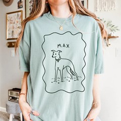 Custom Dog Photo Art Comfort Tee Personalized Pet Portrait Doodle Shirt