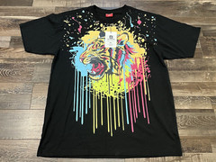 Victorious Shirt Black Colorful Tiger Casual Streetwear Modern Mens XL NWT Tiger