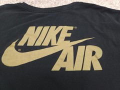 Jordan Nike Shirt Mens Large Black MJ Nike Air Big Swoosh Logo Spell Out