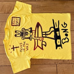 Rare Japan Surf Skater Brand T-Shirt Streetwear Surf Punk Beach Goth Size L 420