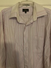 Stacy Adams Dress Shirt 18-36/37 Pink Stripes (C2)