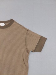 Calvin Klein Jeans Shirt Mens Large Brown Ribbed Knit Crewneck Ringer Tee Cotton
