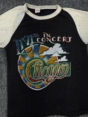 Vtg 70s Chicago Band On Tour Raglan Bootleg L RN 28205 Pakistan Autumn Rainbow