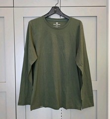 Mack Weldon Long Sleeve Shirt Mens Large Green Casual Stretch 100% Cotton Soft
