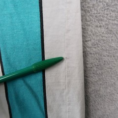 Vintage 90s HRLA San Francisco Striped T-Shirt Mens L/XL Teal White Made in USA