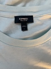 EXPRESS Mens Tee Shirt Crewneck Pima Cotton Classic Basic Light Green Large
