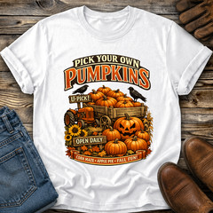 Pick Your Own Pumpkins Tshirt Graphic Tee Unisex Farm Fall Autumn Halloween