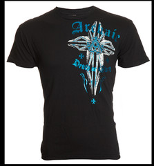 ARCHAIC by AFFLICTION Black FERAL Short Sleeve Slim Fit Y2K T-shirt NWT