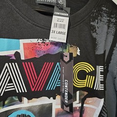 Contender Men’s Graphic Tee Black Streetwear Comic Woman Lips Size 3XL Savage