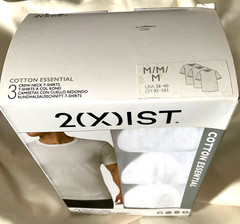 2(x)IST Crew Neck 100% Cotton Essential White T-Shirt Medium Pack of 3 NIB!