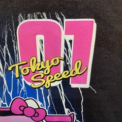 Sanrio Hello Kitty Tokyo Speed Racer Black T-Shirt Adult Unisex 2XL Colorful