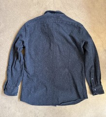 Proper Cloth Utility Shirt 100% Heavy Cotton Twill Flannel Charcoal/Navy Men’s M