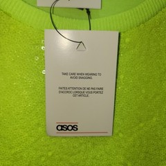 ASOS DESIGN Festival Co-ord Relaxed T-Shirt Neon Sequins Size XL Men’s NWT