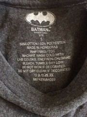 Batman Caped Crusader Made of Words Phrases Gray T-shirt Licensed New