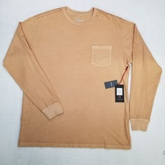 RVCA VA Tan Long Sleeve Chest Pocket Pigment Dye Pullover T-Shirt Men’s Size XXL
