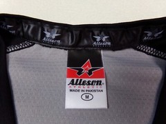 Alleson Athletic Jersey Adult Size M Gray Black V Neck Jack Daniels on Sleeve