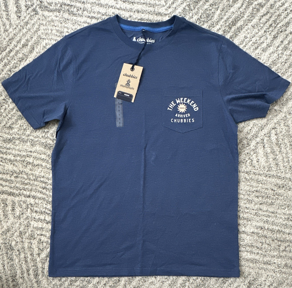 Chubbies The Weekend Has Arrived Navy Pocket Men’s T-Shirt Size M Short Sleeve