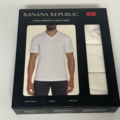 3 Pack Banana Republic Mens Vee Short Sleeve V Neck Premium Wash T-Shirts Fit M