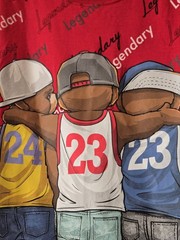 Michael Jordan Kobe Bryant LeBron James Legendary All Over Print, Red, RARE, LG