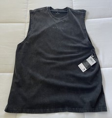 Hurley Men’s Large Black Washed Sleeveless Tank Top Logo Graphic Cotton NWT