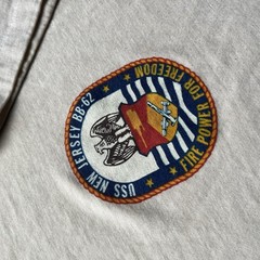 Vintage USS New Jersey T Shirt Paper Thin USA Made Size Large