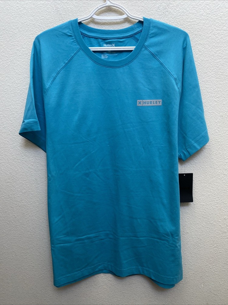 NEW Hurley Teal Blue Bootcamp Raglan SS Tee XL Men’s T shirt Crew Neck NWT $28