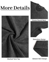 Mens Tank Tops Summer Sleeveless Muscle Shirts Cotton Loose Fit Tee Shirts(Bl…
