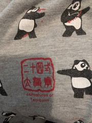 Huaxiucun Mens 24 Postured Of Taijiquan Tai Chi Fighting Panda Bears Gray Size L