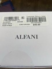 Alfani Men’s T shirt White 4 Pack Regular-Fit Crew Neck 100% Cotton Medium 32-34