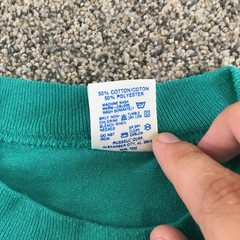 Vintage Gestalt Shirt Mens Medium Green Rainbow Graphic Tee Russell Athletic