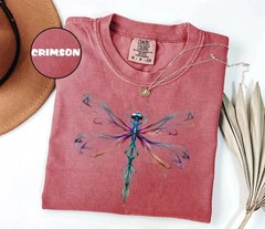 Boho Dragonfly Shirt Watercolor Nature Graphic Tee Artistic Aesthetic Gift