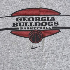 Vintage NIKE Team Sports Logo Graphic Tee Shirt Grey Mens Small Double Sided