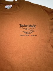Vintage 90s Tee Jays Sof Tee Taylor Made USA Graphic Shirt L Brown